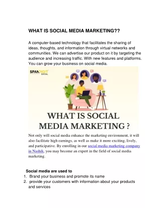 WHAT IS SOCIAL MEDIA MARKETING