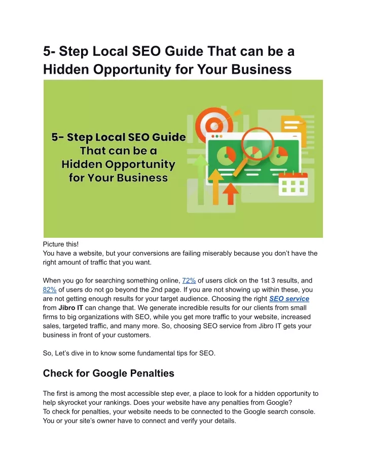 5 step local seo guide that can be a hidden