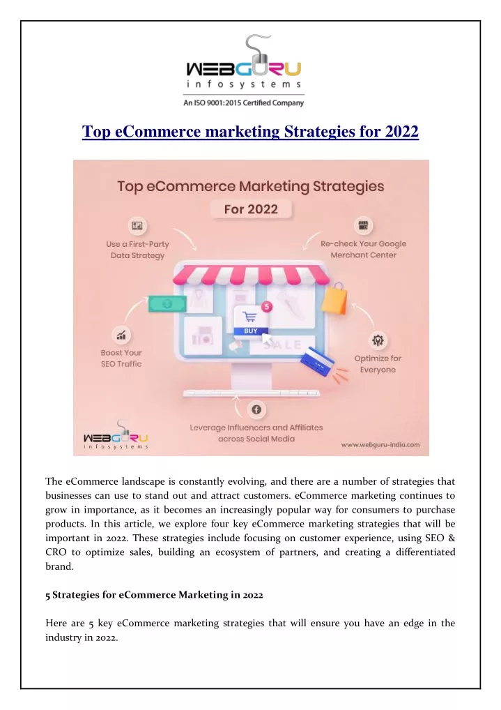 top ecommerce marketing strategies for 2022