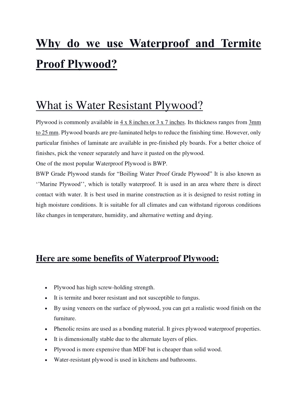 PPT - Why do we use Waterproof and Termite Proof Plywood PowerPoint ...