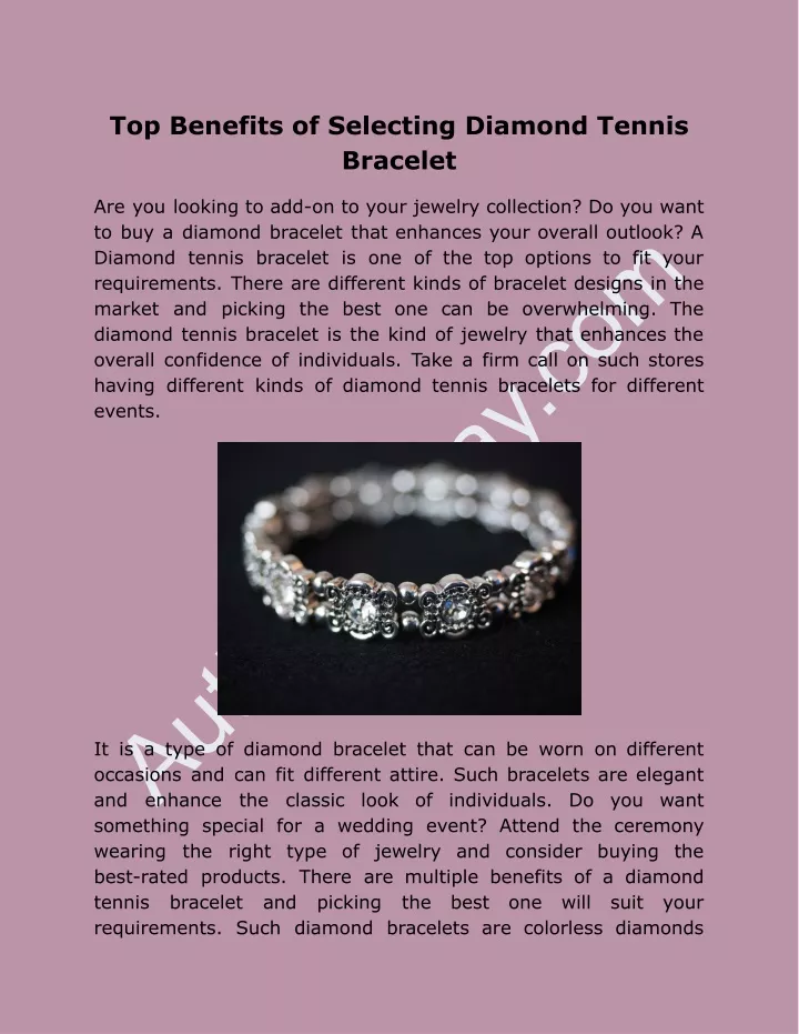 top benefits of selecting diamond tennis bracelet