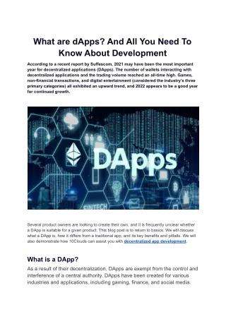 What are dApps? A quick guide to understanding Ethereum dApps