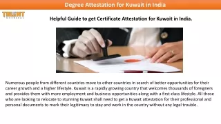 degree attestation for kuwait in india
