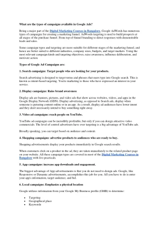 what are the types of campaigns available
