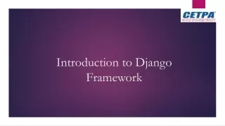 introduction to django framework