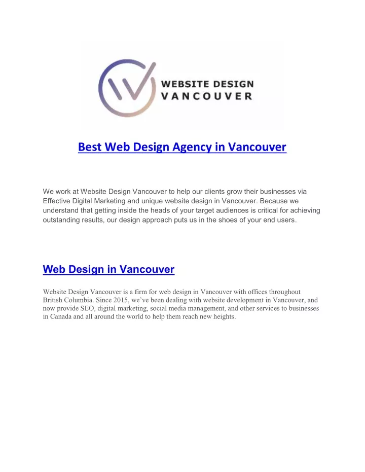 Web Design Vancouver - Web Development Company