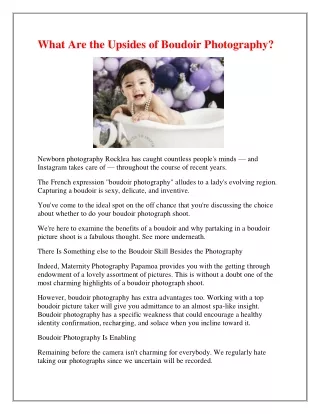 what are the upsides of boudoir photography