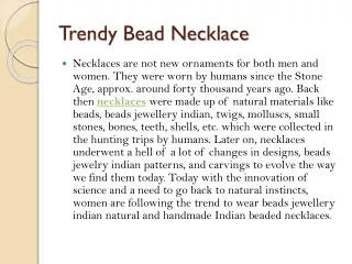 Trendy Bead Necklace