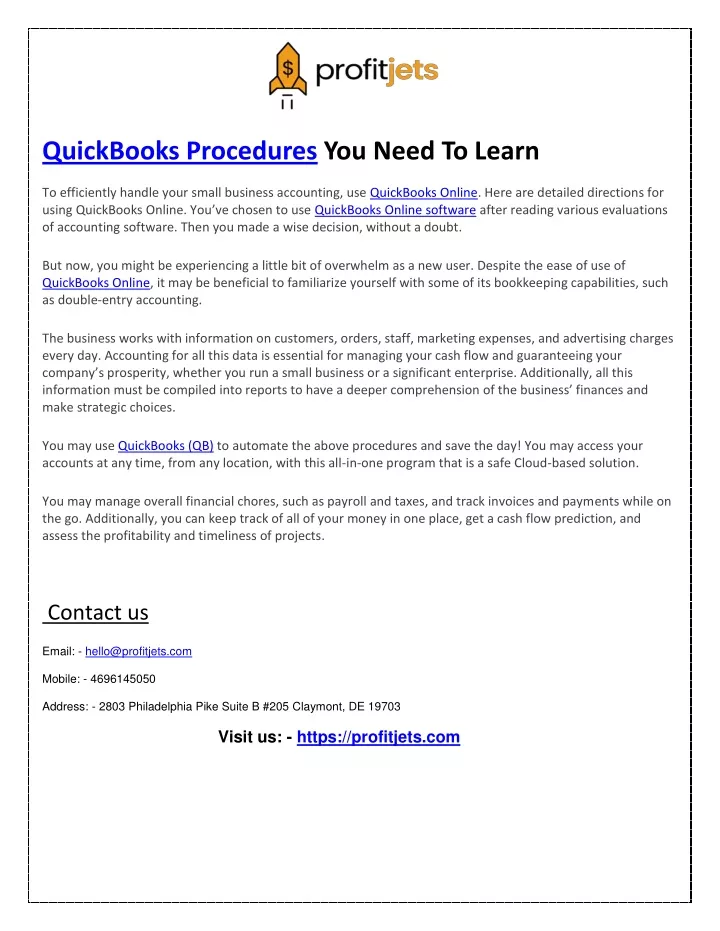 quickbooks procedures you need to learn