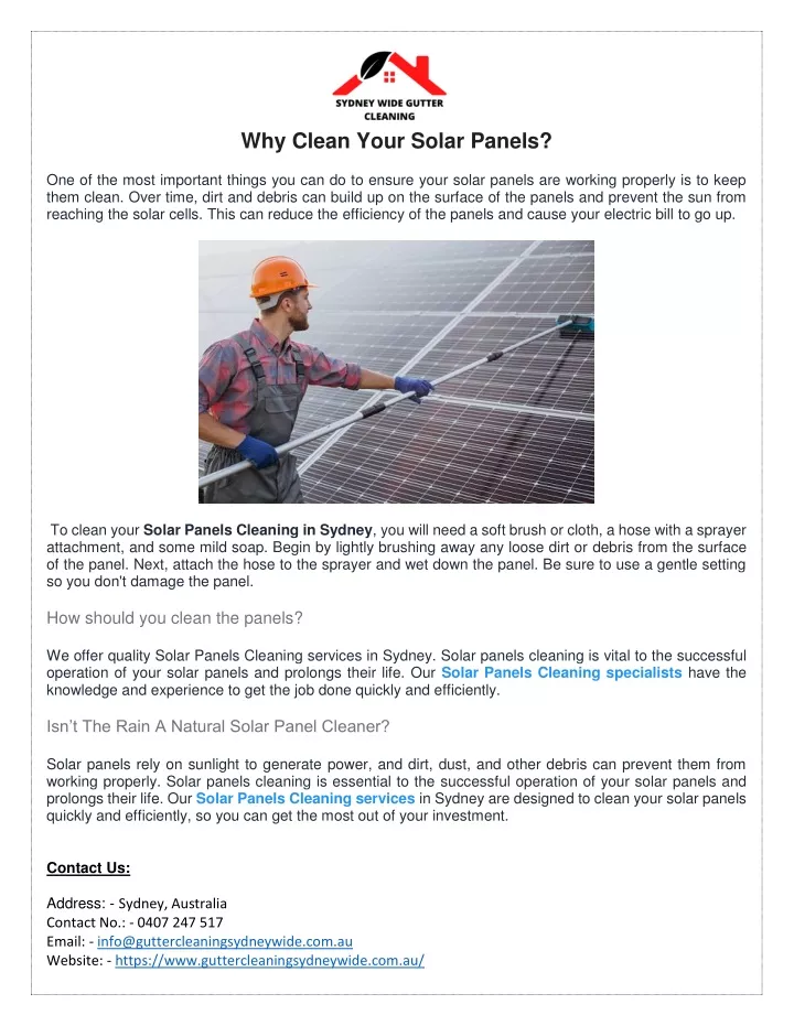 why clean your solar panels