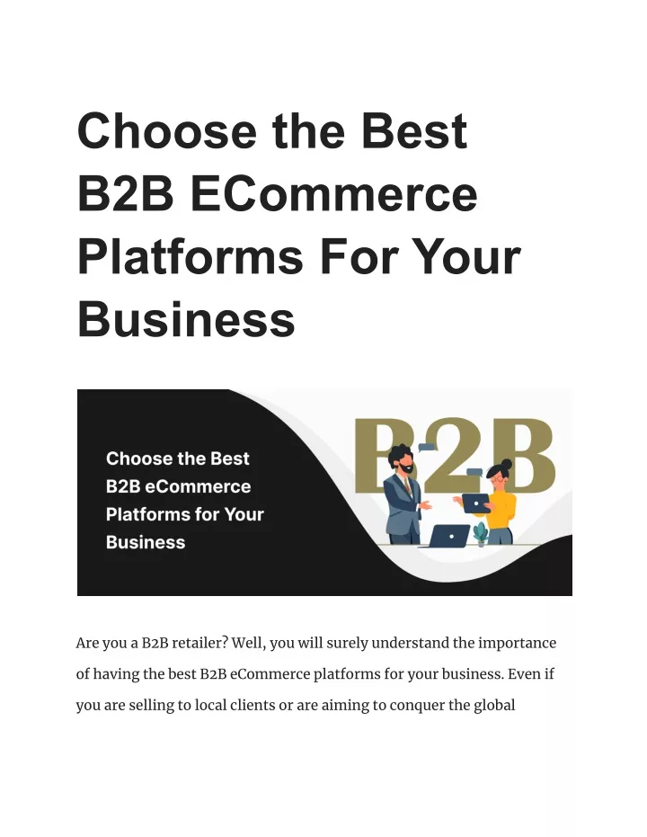 PPT - Choose The Best B2B ECommerce Platforms For Your Business ...