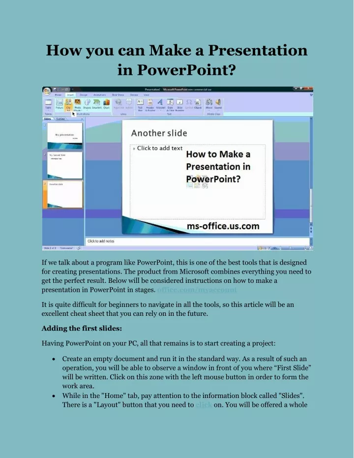 how you can make a presentation in powerpoint