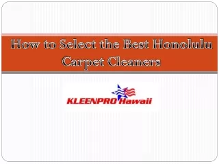 Hire the Best Carpet Cleaners in Honolulu