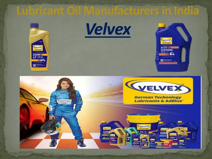 lubricant oil manufacturers in india velvex