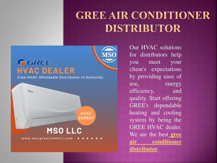 PPT Gree air conditioner distributor PowerPoint