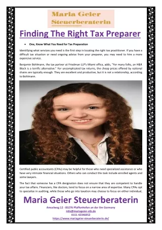 Finding The Right Tax Preparer