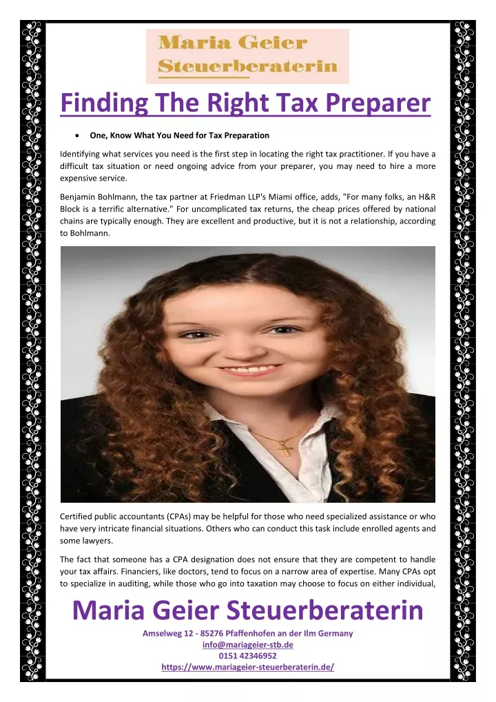 finding the right tax preparer