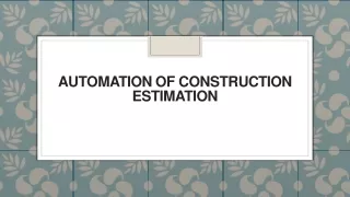 automation of construction estimation