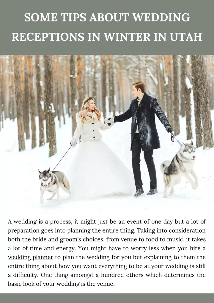 some tips about wedding receptions in winter