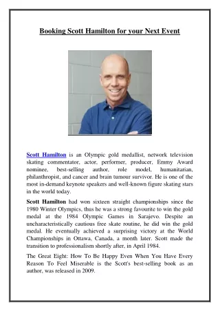 Book Scott Hamilton for Your Next Event Today!