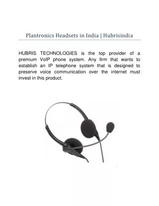 Plantronics Headsets in India | Hubrisinida