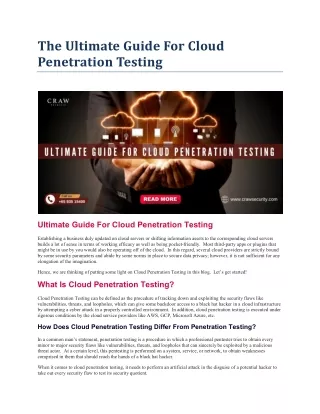 the ultimate guide for cloud penetration testing