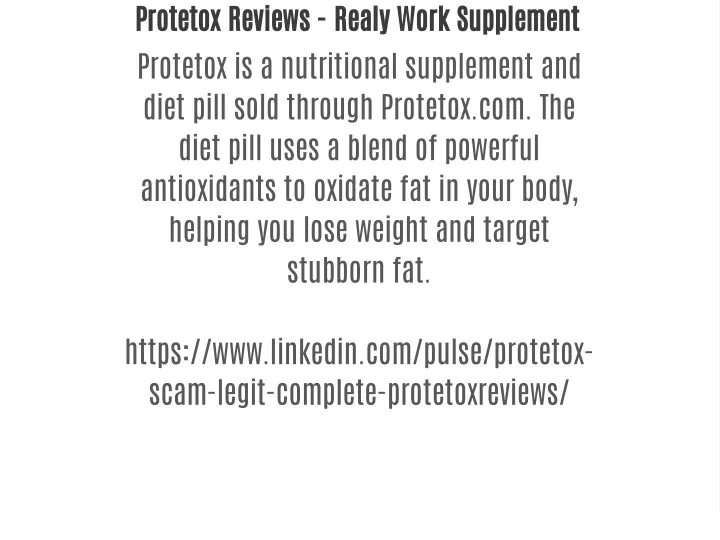 protetox reviews realy work supplement protetox