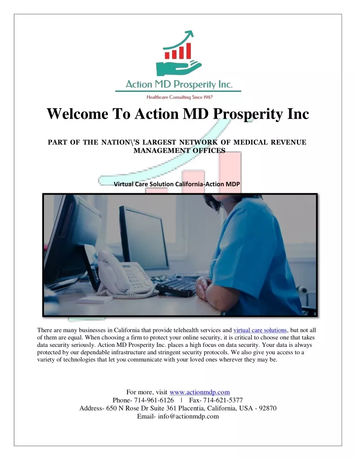 welcome to action md prosperity inc