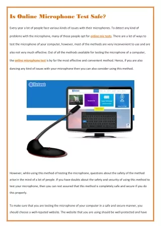 is online microphone test safe