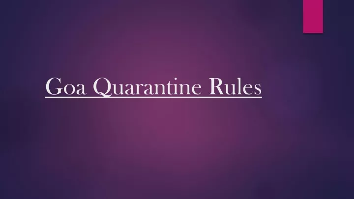 goa quarantine rules