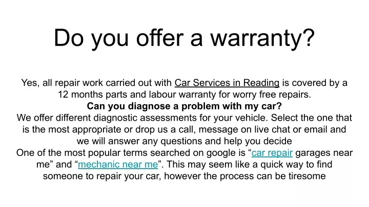 do you offer a warranty
