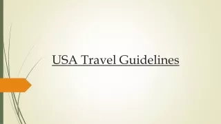 usa travel guidelines