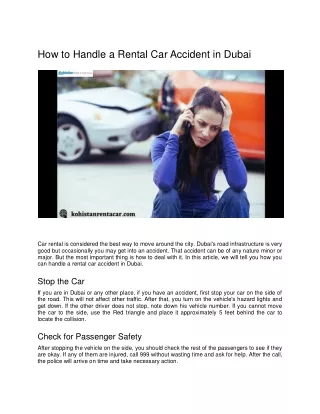 How to Handle a Rental Car Accident in Dubai