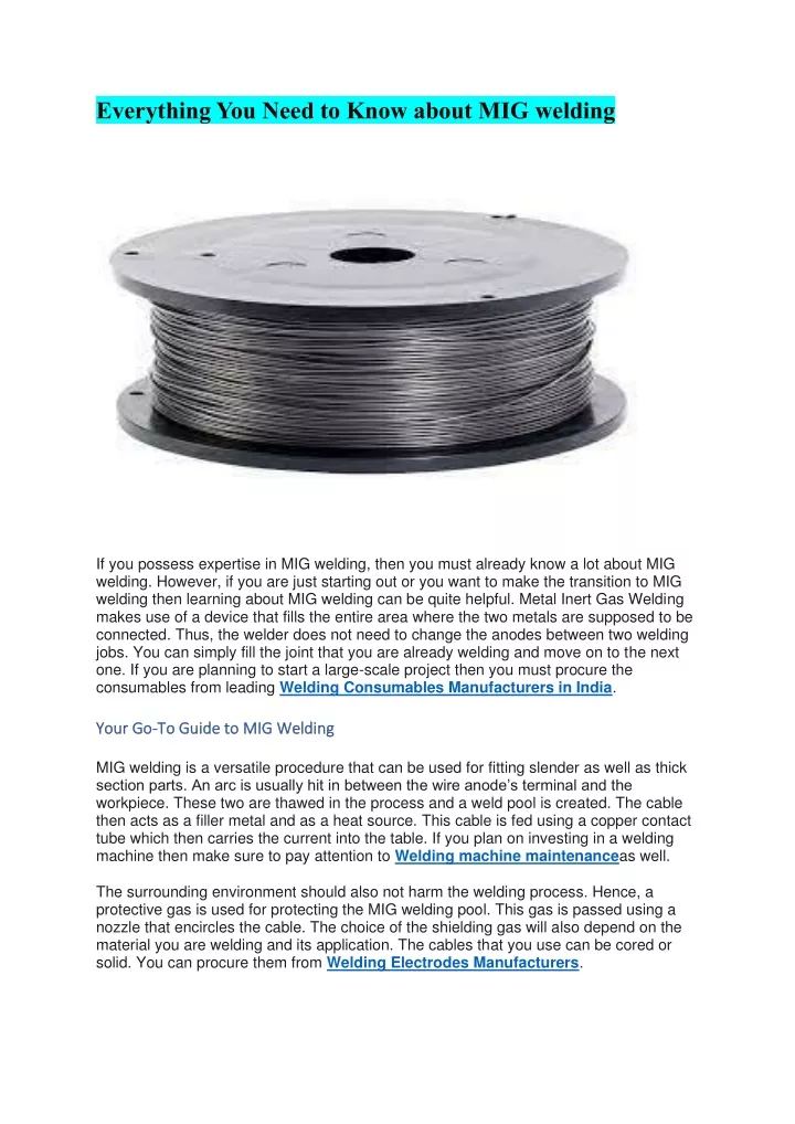 everything you need to know about mig welding