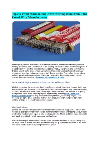 tips to avoid common flux cored welding issues