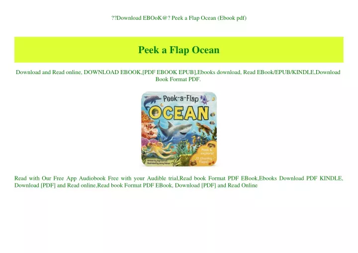 download ebook@ peek a flap ocean ebook pdf