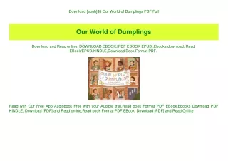 Download [epub]$$ Our World of Dumplings PDF Full
