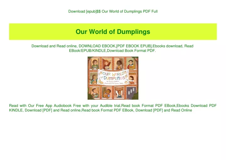 download epub our world of dumplings pdf full