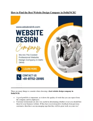 How to find the highest website design company in Delhi?