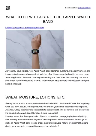 WHAT TO DO WITH A STRETCHED APPLE WATCH BAND
