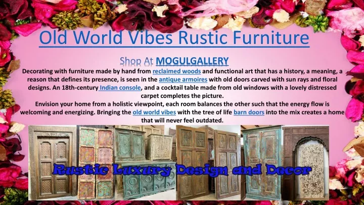old world vibes rustic furniture