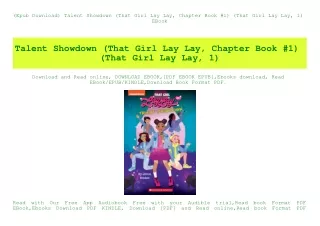 (Epub Download) Talent Showdown (That Girl Lay Lay  Chapter Book #1) (That Girl Lay Lay  1) EBook