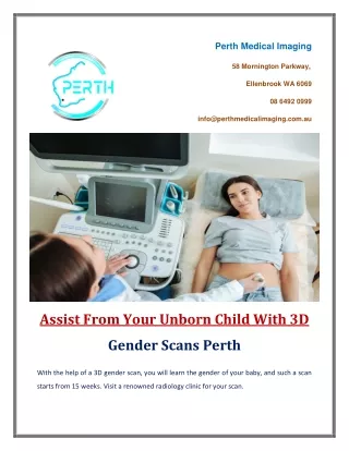 Assist From Your Unborn Child With 3D Gender Scans Perth