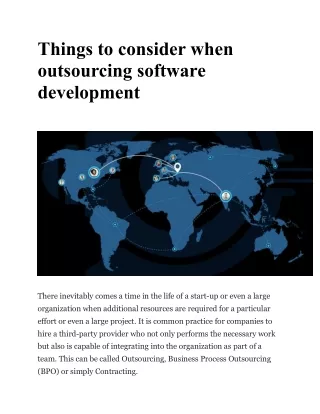 Things to consider when outsourcing software development