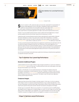 8 Best Tips to Optimize Your Laravel App Performance in 2022