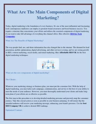 What Are The Main Components of Digital Marketing?