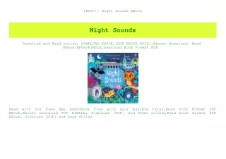 [Best!] Night Sounds EBook