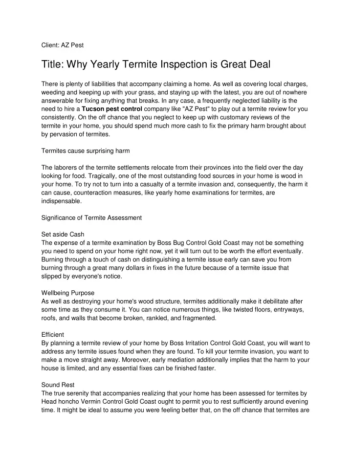 client az pest title why yearly termite