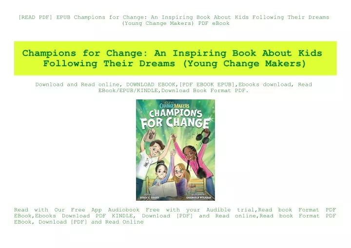 read pdf epub champions for change an inspiring