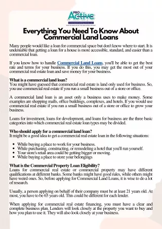 Everything You Need To Know About Commercial Land Loans